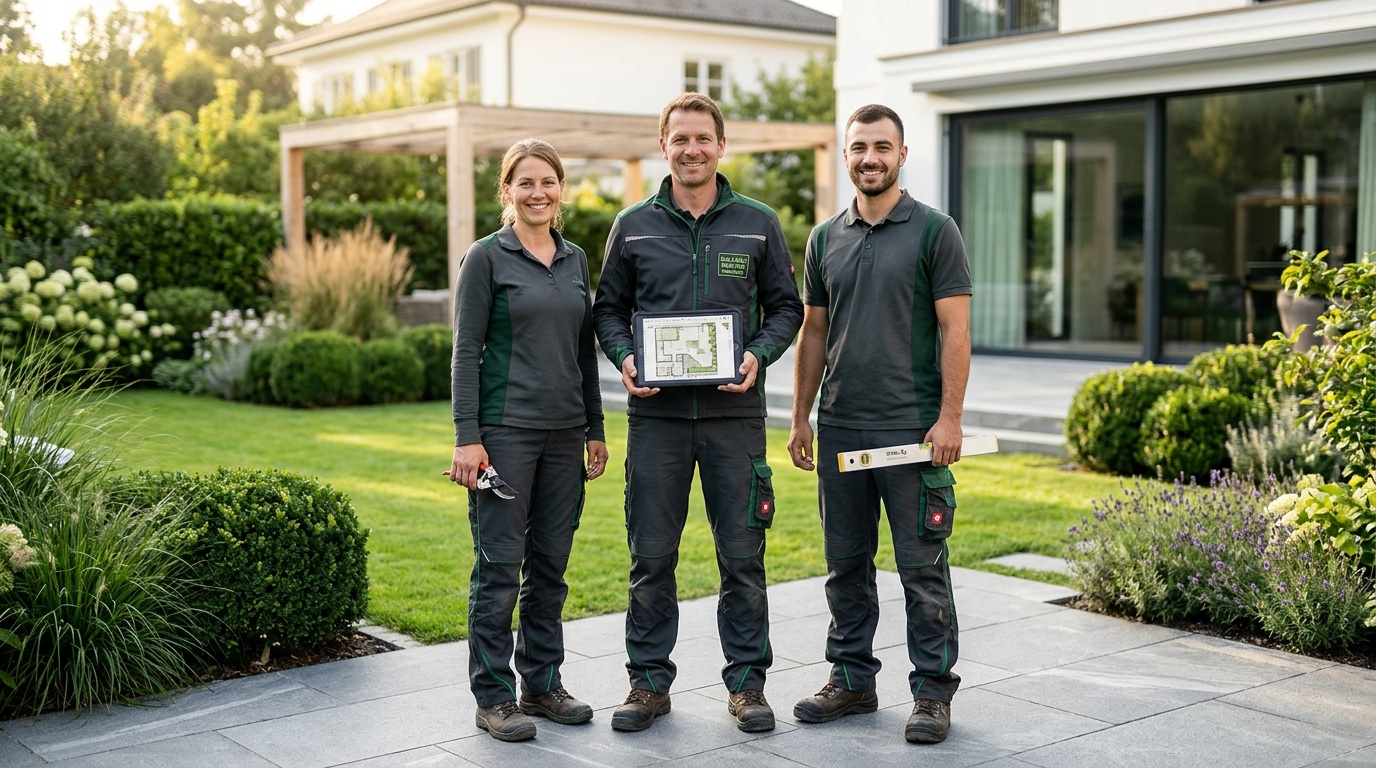 Das GaLaBau-Team von shortcut München – Bauleiter und Fachkräfte